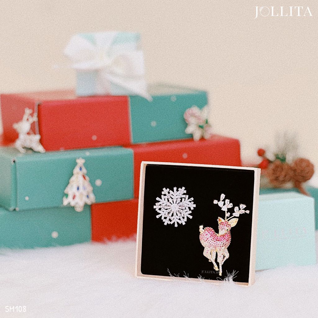 Set quà tặng Noel cài áo cao cấp sang trọng 108