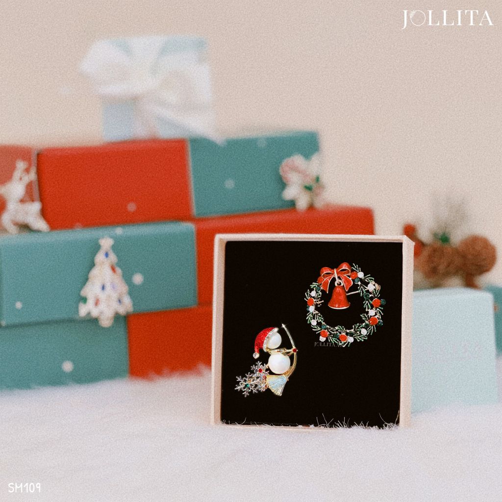 Set quà tặng Noel cài áo cao cấp sang trọng 109