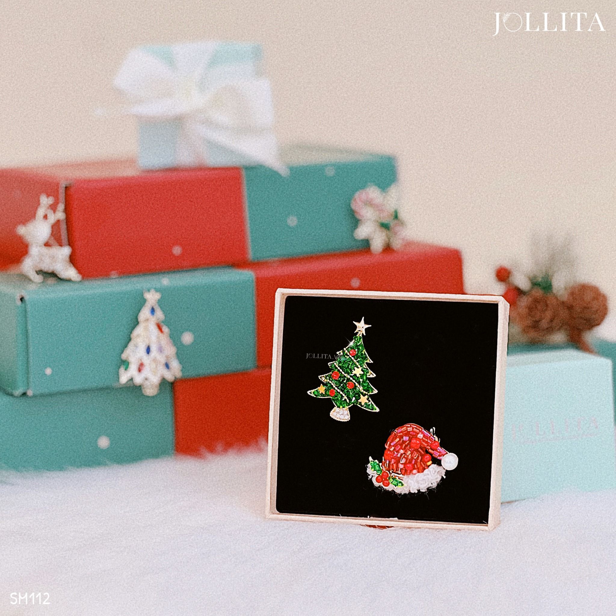 Set quà tặng Noel cài áo cao cấp sang trọng 112