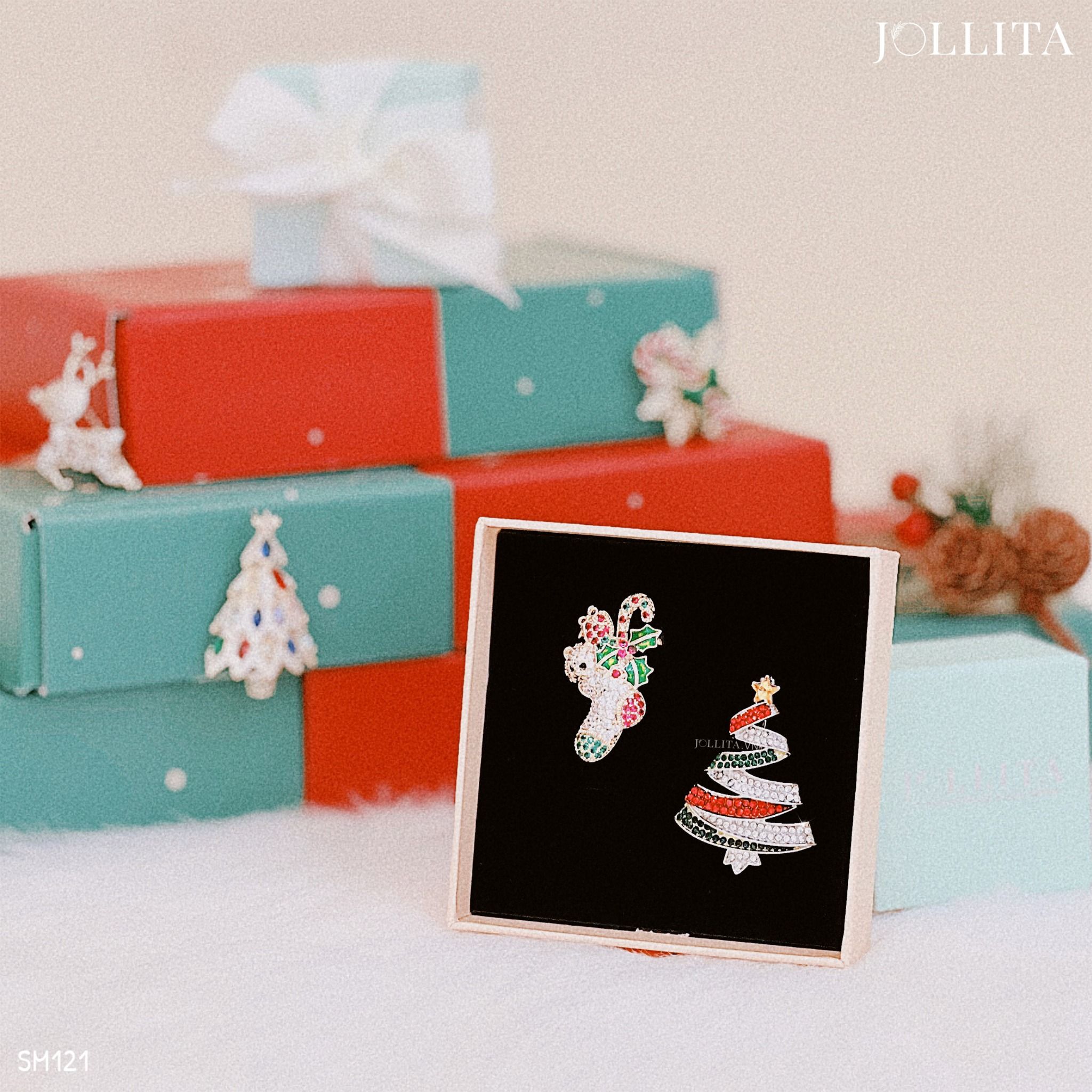Set quà tặng Noel cài áo cao cấp sang trọng 121