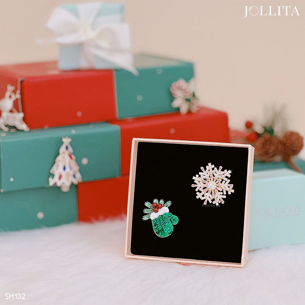 Set quà tặng Noel cài áo cao cấp sang trọng 132