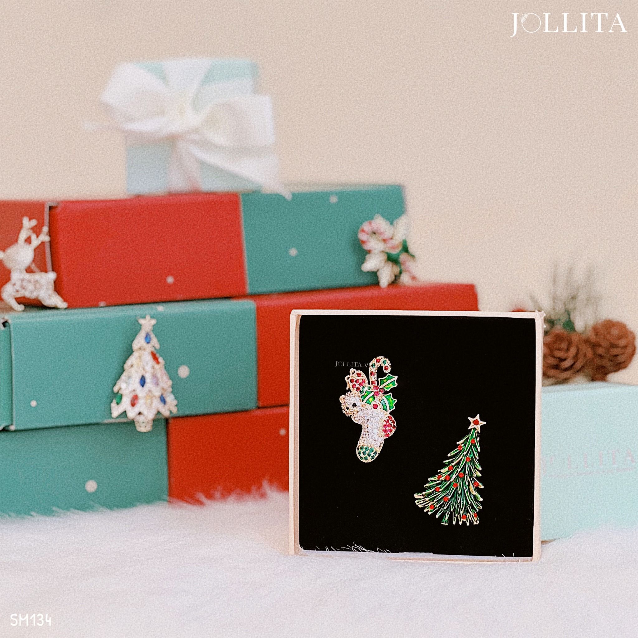 Set quà tặng Noel cài áo cao cấp sang trọng 134