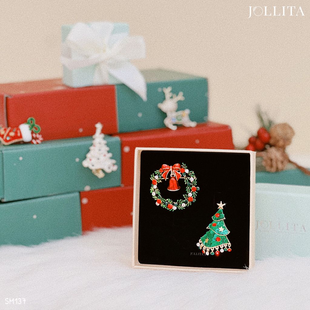 Set quà tặng Noel cài áo cao cấp sang trọng 137