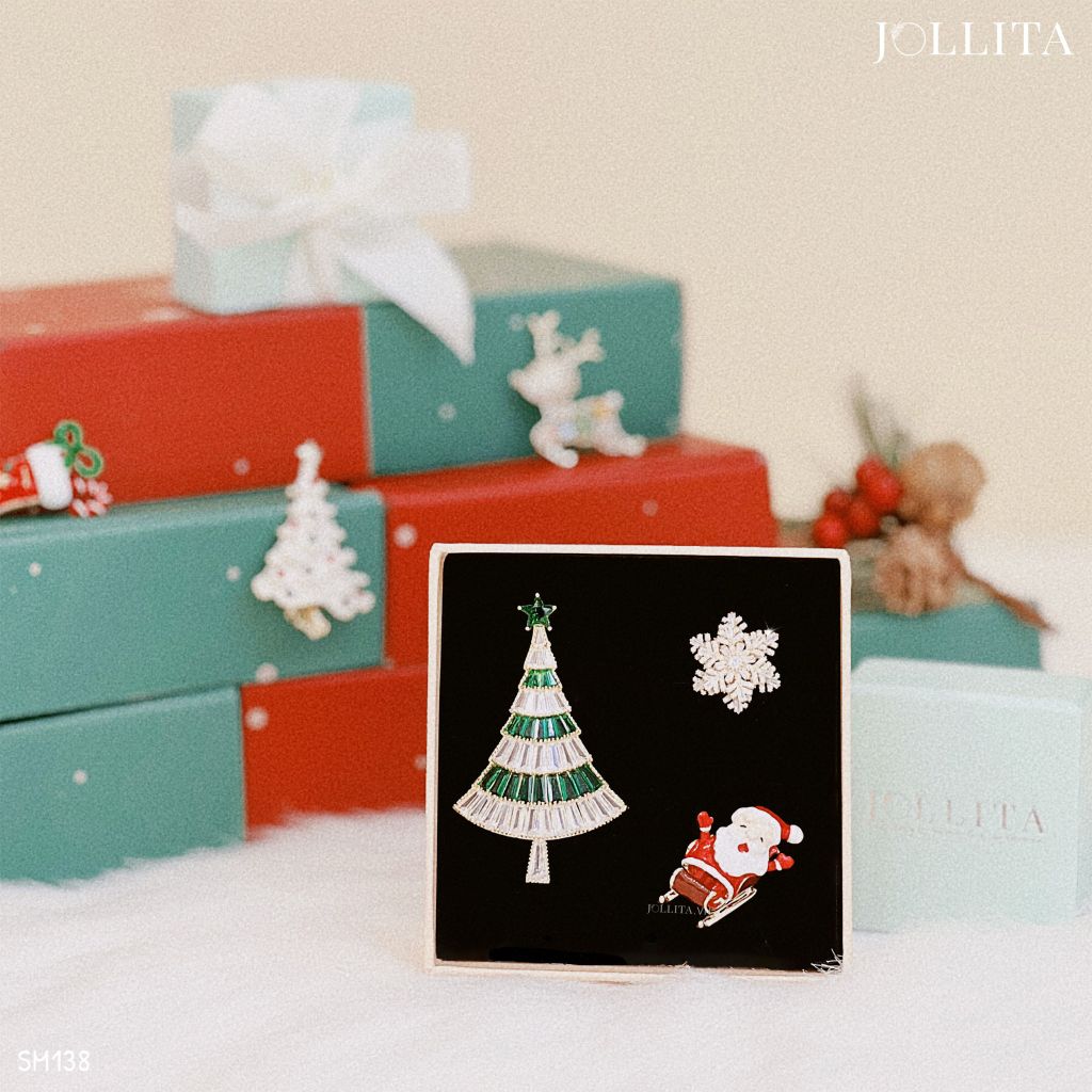 Set quà tặng Noel cài áo cao cấp sang trọng 138