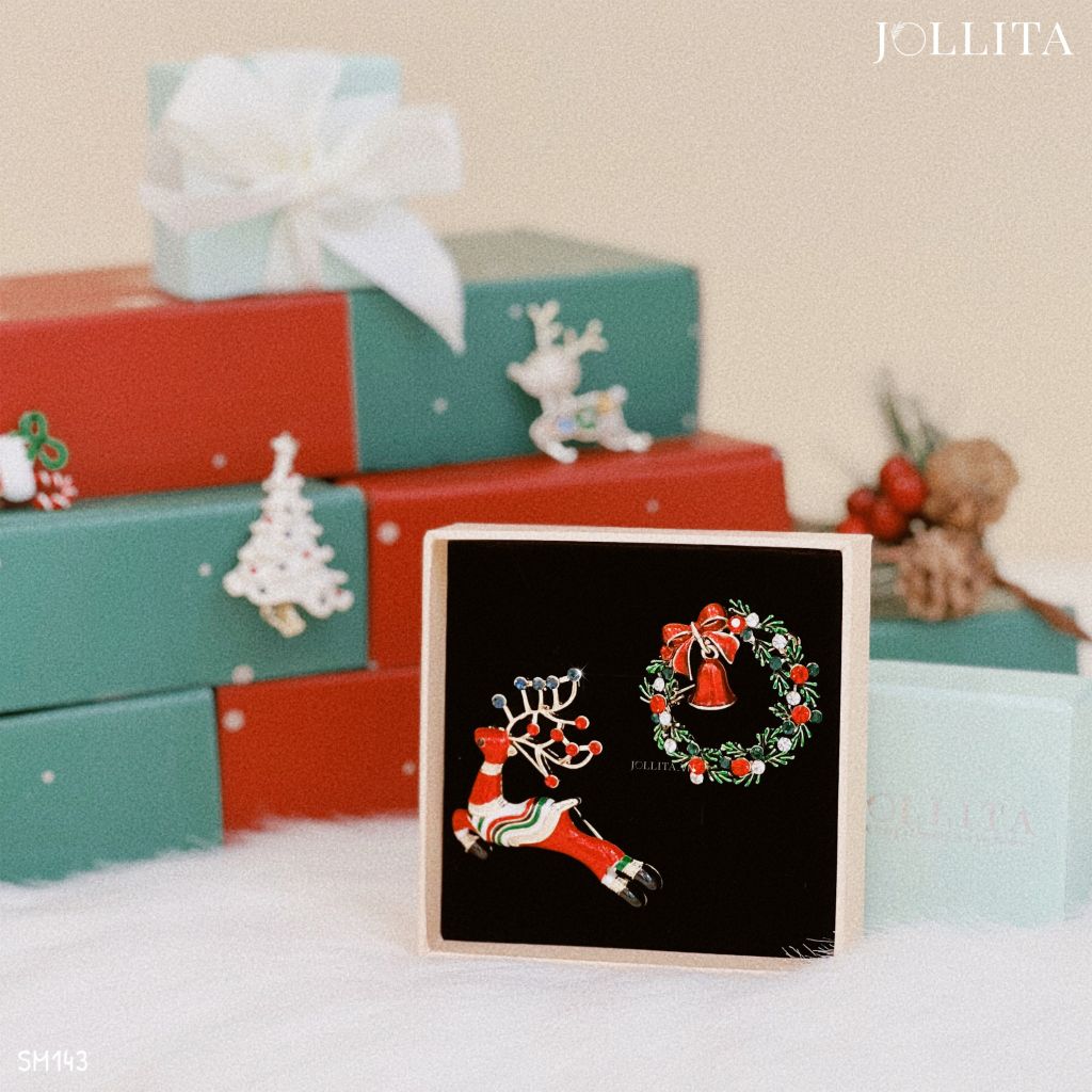 Set quà tặng Noel cài áo cao cấp sang trọng 143