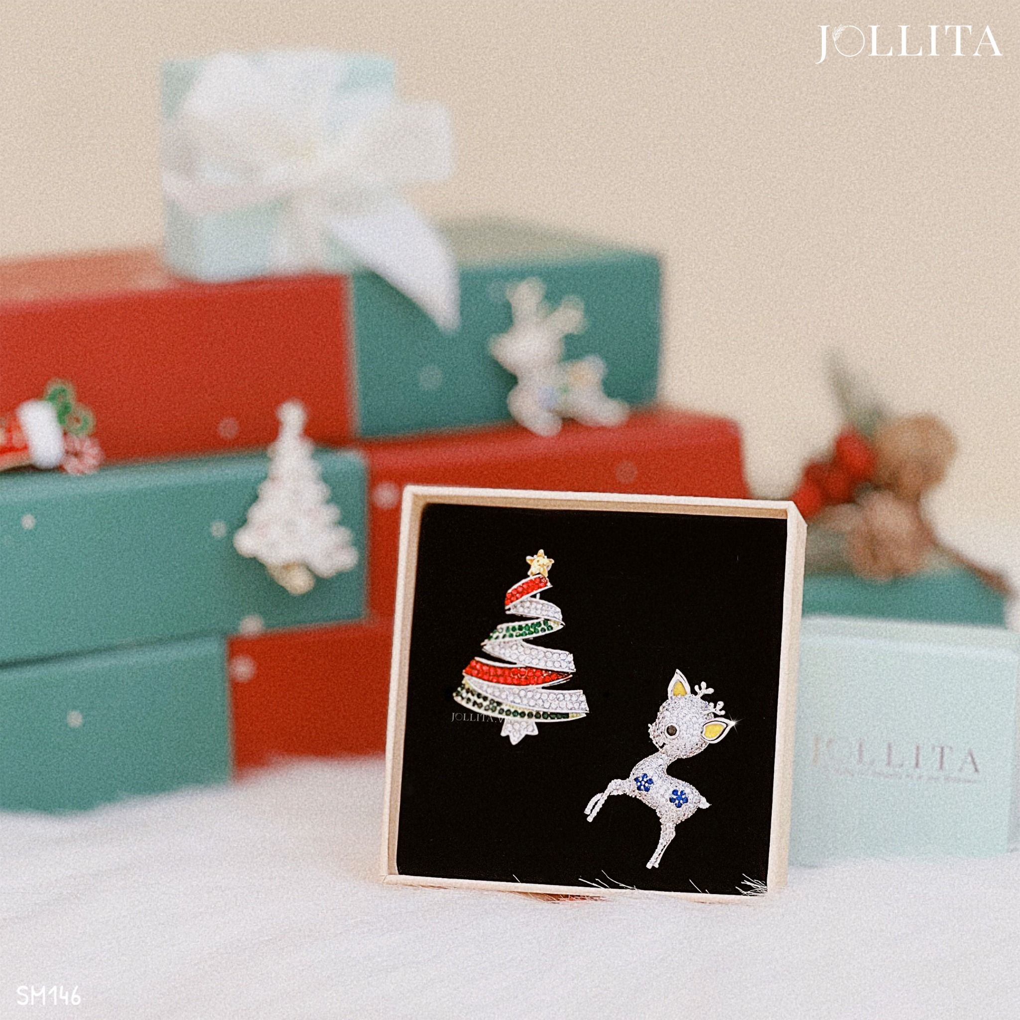 Set quà tặng Noel cài áo cao cấp sang trọng 146