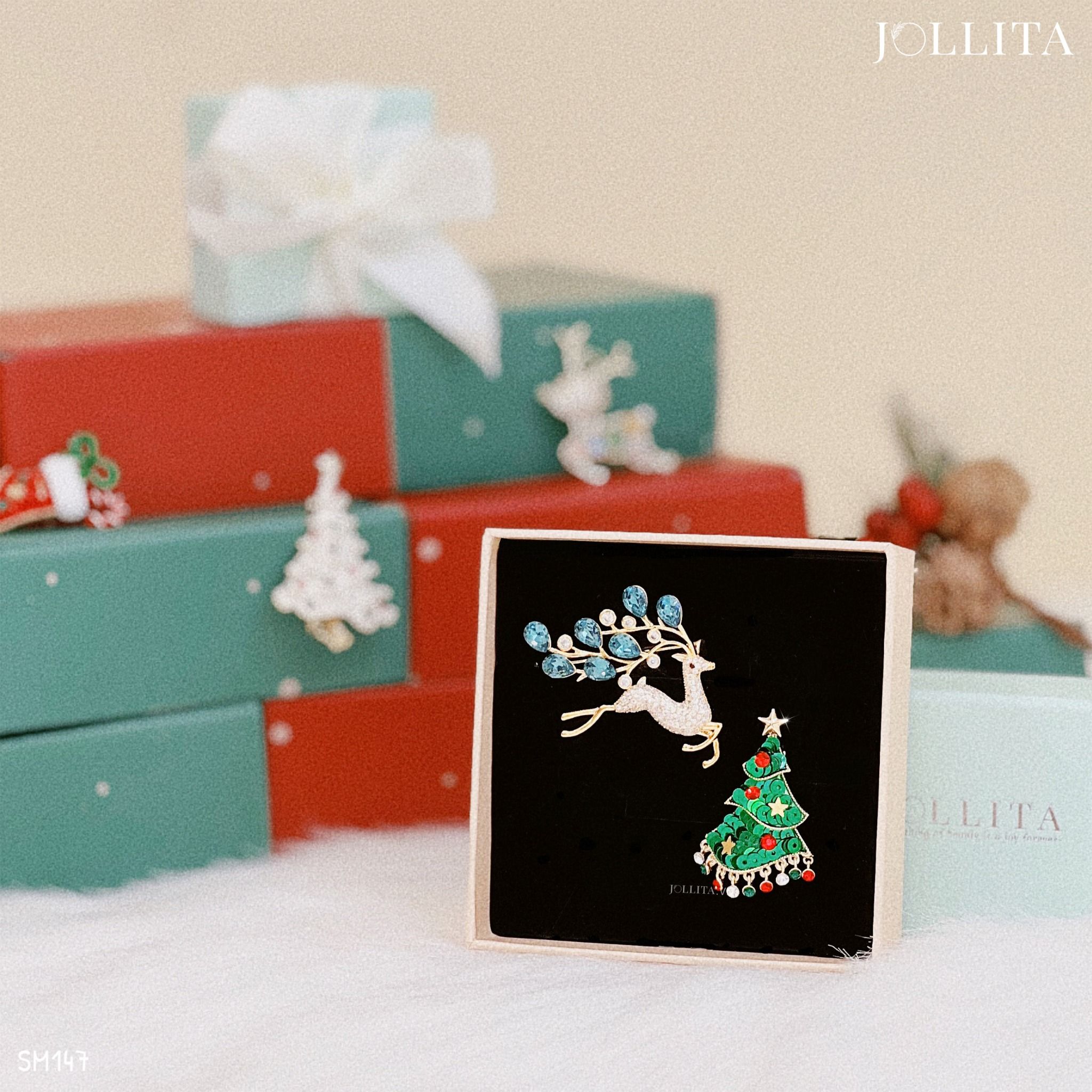 Set quà tặng Noel cài áo cao cấp sang trọng 147