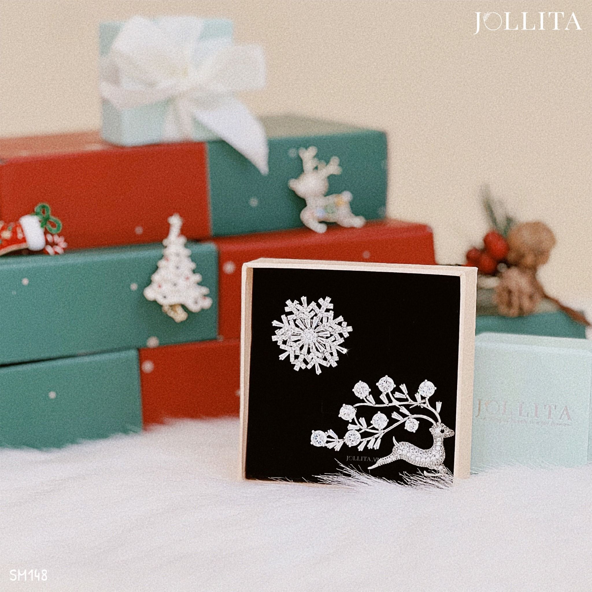 Set quà tặng Noel cài áo cao cấp sang trọng 148