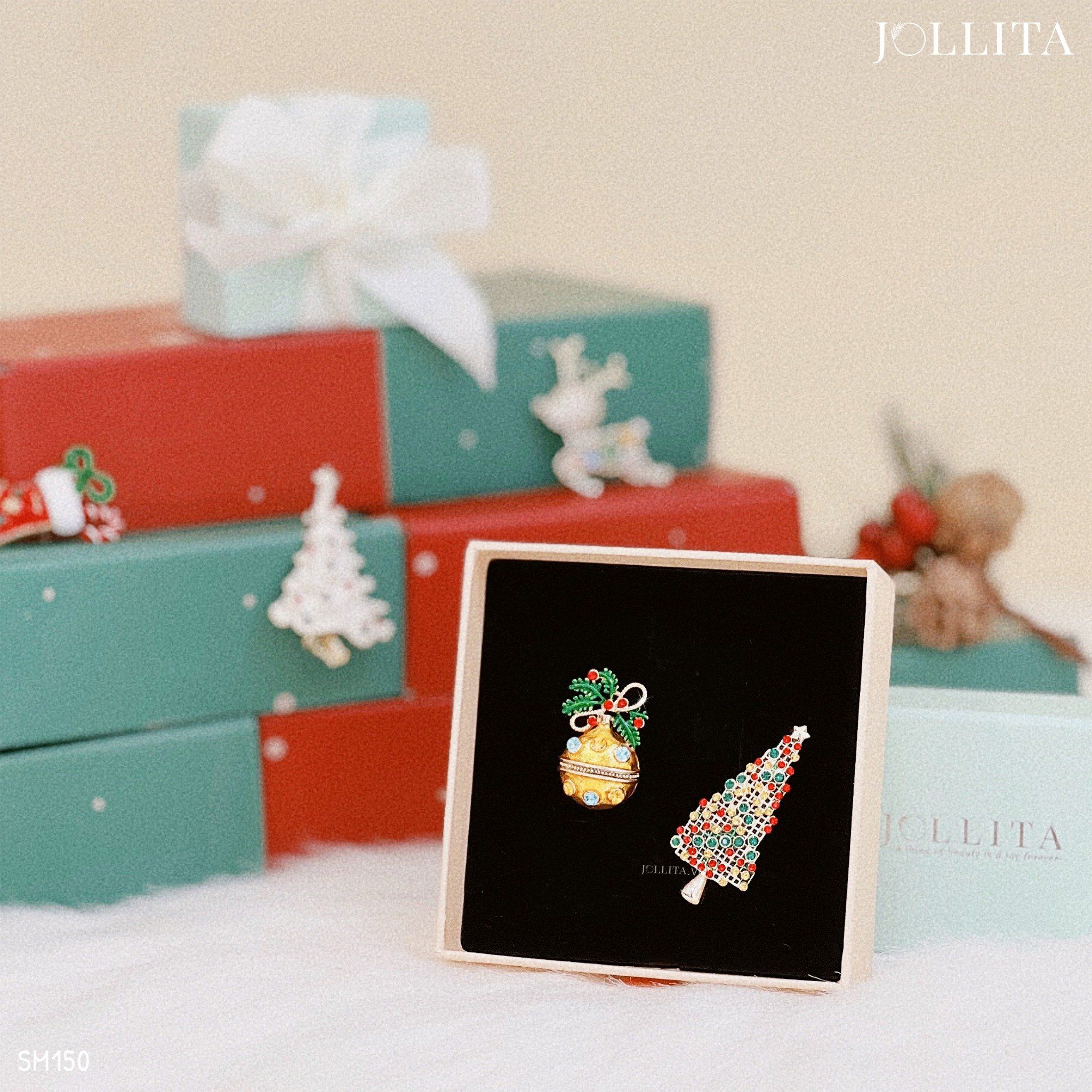 Set quà tặng Noel cài áo cao cấp sang trọng 150