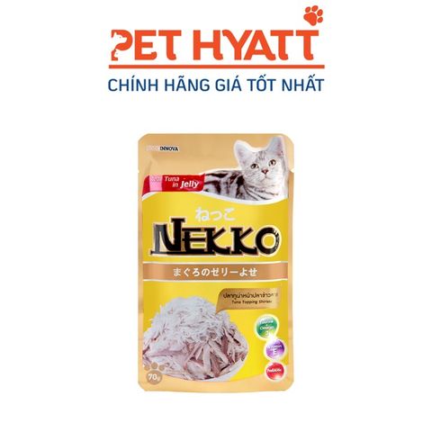  Pate Cho Mèo Vị Cá Ngừ Phủ Cá Cơm Shirasu NEKKO REAL TUNA Tuna Topping Shirasu 