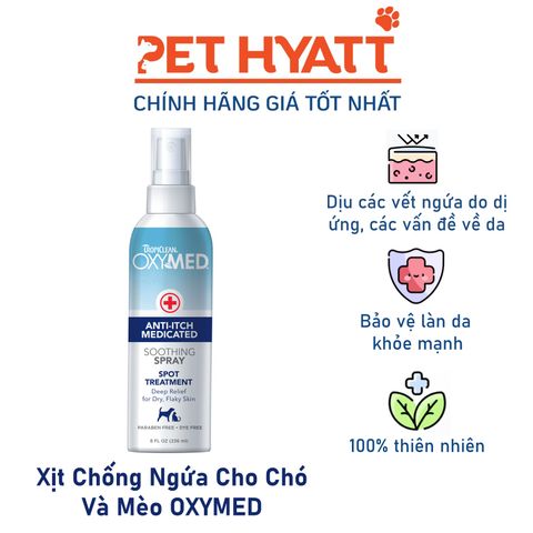  Xịt Chống Ngứa Cho Chó Và Mèo OXYMED Anti-Itch Soothing Spray 