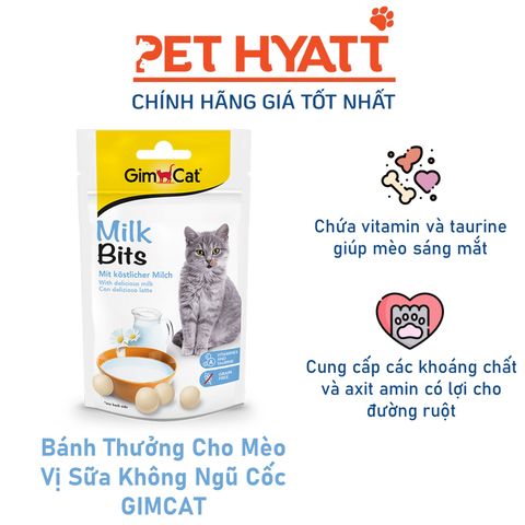  Bánh Thưởng Cho Mèo Vị Sữa Không Ngũ Cốc GIMCAT MilkBits 