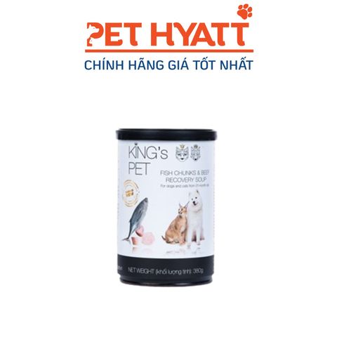  Pate Cho Chó Mèo Súp Cá Sốt Bò KING'S PET Fish Chunks & Beef Recovery Soup 