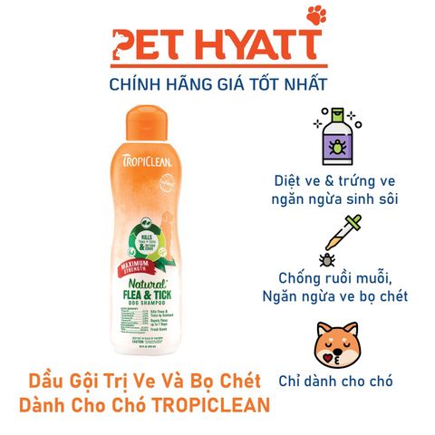  Dầu Gội Trị Ve Và Bọ Chét Dành Cho Chó TROPICLEAN 