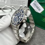 Đồng Hồ Rolex Submariner 116659SABR Rep 1:1 Chế Tác Vỏ Bạch Kim PT950 Niềng Bezel Đính Ruby Xanh Mặt Xanh Dây Kim Loại