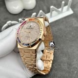 Đồng Hồ Audemars Piguet Royal Oak 15413OR.YY.1220OR.01 Rep 1:1 Chế Tác Vỏ Vàng Khối 18K Niềng Bezel Đính Ruby Cầu Vồng Mặt Số Độ  Kim Cương Thiên Nhiên