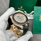 Đồng Hồ Rolex Yacht-Master 126655 Rep 1:1 Chế Tác Vỏ Vàng Khối 18K Mặt Số Độ Kim Cương Thiên Nhiên Dây Cao Su