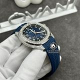 Đồng Hồ Patek Philippe Aquanaut 5168G-001 Rep 1:1 Chế Tác Vỏ Vàng Trắng 18K Niềng Bezel Đính Kim Cương Thiên Nhiên Mặt Xanh Dương Dây Cao Su