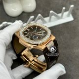 Đồng Hồ Patek Philippe Nautilus 5724R-001 Rep 1:1 Chế Tác Vỏ Vàng Khối 18K Niềng Bezel Đính Kim Cương Thiên Nhiên Mặt Nâu Dây Da