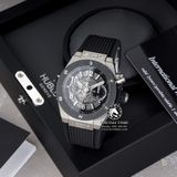 Đồng Hồ Hublot Big Bang Unico 42mm Rep 1:1 Chế Tác Vỏ Bạc Niềng Ceramic Đen Mặt Xám Dây Cao Su 421.NM.1170.RX