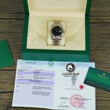 Đồng Hồ Rolex Datejust 36mm 126231 Rep 1:1 Chế Tác Vỏ Demi Bọc Vàng Mặt Đen Cọc Số Đính Đá Dây Kim Loại Jubilee