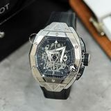 Đồng Hồ Hublot Spirit Of Big Bang Sang Bleu 42mm Rep 1:1 Chế Tác Vỏ Bạc Mặt Đen Dây Cao Su 648.NX.0107.RX.MXM23