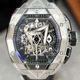 Đồng Hồ Hublot Spirit Of Big Bang Sang Bleu 42mm Rep 1:1 Chế Tác Vỏ Bạc Mặt Đen Dây Cao Su 648.NX.0107.RX.MXM23