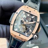 Đồng Hồ Hublot Masterpiece Tourbillon MP-06 43mm Rep 1:1 Chế Tác Vỏ Vàng Hồng Mặt Số Skeleton Dây Da