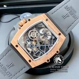 Đồng Hồ Hublot Masterpiece Tourbillon MP-06 43mm Rep 1:1 Chế Tác Vỏ Vàng Hồng Mặt Số Skeleton Dây Da