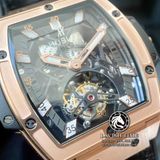 Đồng Hồ Hublot Masterpiece Tourbillon MP-06 43mm Rep 1:1 Chế Tác Vỏ Vàng Hồng Mặt Số Skeleton Dây Da