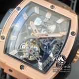 Đồng Hồ Hublot Masterpiece Tourbillon MP-06 43mm Rep 1:1 Chế Tác Vỏ Vàng Hồng Mặt Số Skeleton Dây Da