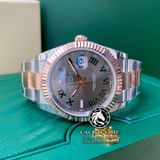 Đồng Hồ Rolex Datejust 41mm 126331-0015 Rep 1:1 Chế Tác Vỏ Demi Bọc Vàng Mặt Xám Cọc Số La Mã Dây Kim Loại Oyster