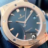 Đồng Hồ Hublot Classic Fusion 45mm Rep 1:1 Chế Tác Vỏ Vàng Hồng Mặt Số Đen Dây Da 511.OX.1181.LR