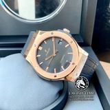 Đồng Hồ Hublot Classic Fusion 45mm Rep 1:1 Chế Tác Vỏ Vàng Hồng Mặt Số Đen Dây Da 511.OX.1181.LR