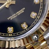 Đồng Hồ Rolex Datejust 41mm 126333-0006 Rep 1:1 Chế Tác Vỏ Demi Bọc Vàng Mặt Đen Cọc Số Độ Kim Cương Thiên Nhiên Dây Kim Loại Jubilee