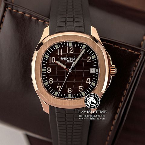 Đồng Hồ Patek Philippe Aquanaut 5167R-001 Rep 1:1 Chế Tác Vỏ Vàng Hồng Mặt Nâu Dây Cao Su