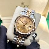 Đồng Hồ Rolex Datejust 36mm 116233 Rep 1:1 Chế Tác Vỏ Demi Bọc Vàng Mặt Vàng Cọc Số Đính Đá Dây Kim Loại Jubilee