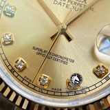 Đồng Hồ Rolex Datejust 36mm 116233 Rep 1:1 Chế Tác Vỏ Demi Bọc Vàng Mặt Vàng Cọc Số Đính Đá Dây Kim Loại Jubilee