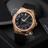 Đồng Hồ Hublot Classic Fusion Orlinski 40mm Rep 1:1 Chế Tác Vỏ Vàng Hồng Mặt Số Đen Dây Cao Su Đen 550.OS.1800.RX.ORL19