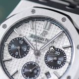 Đồng Hồ Audemars Piguet Royal Oak Chronograph 26331ST.OO.1220ST.03 Rep 1:1 Chế Tác Vỏ Bạc Mặt Trắng Dây Kim Loại