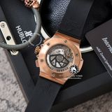 Đồng Hồ Hublot Big Bang 44mm Rep 1:1 Chế Tác Vỏ Vàng Hồng Mặt Đen Dây Cao Su 301.PX.130.RX