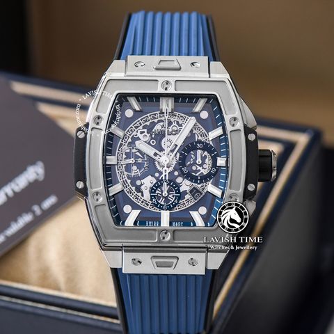 Đồng Hồ Hublot Spirit Of Big Bang 42mm Rep 1:1 Chế Tác Vỏ Bạc Mặt Xanh Dương Dây Cao Su 642.NX.7170.RX