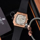 Đồng Hồ Hublot Spirit Of Big Bang 42mm Rep 1:1 Chế Tác Vỏ Vàng Hồng Mặt Xám Dây Cao Su 642.NX.7170.RX