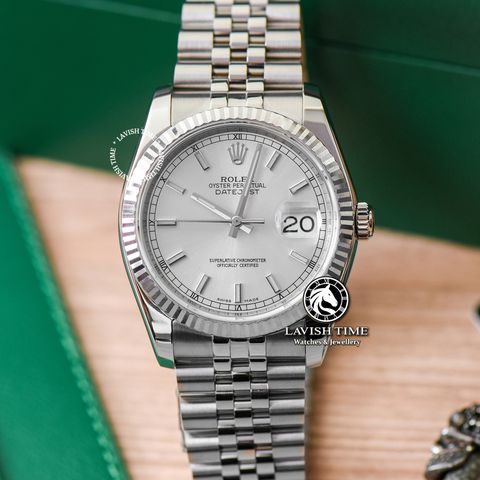 Đồng Hồ Rolex Datejust 36mm 116234-0080 Rep 1:1 Chế Tác Vỏ Bạc Mặt Bạc Cọc Số Vạch Dây Kim Loại Jubilee