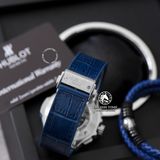 Đồng Hồ Hublot Big Bang Rep 1:1 Chế Tác Vỏ Bạc Niềng Đính Đá Mặt Số Xanh Dương 341.SX.7170.LR.1204