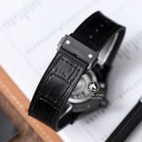 Đồng Hồ Hublot Classic Fusion 42mm Rep 1:1 Chế Tác Vỏ Đen Ceramic Niềng Bezel Đính Đá Mặt Số Đen Dây Da Cá Sấu 542.CM.1170.LR.1104