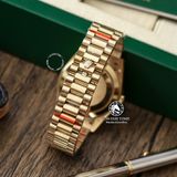 Đồng Hồ Rolex Day-Date 40mm 228238-0005 Rep 1:1 Chế Tác Vỏ Vàng Kim Mặt Vàng Kim Cọc Số Đính Đá Baguette Trọng Lượng 168 Gram Dây Kim Loại