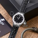 Đồng Hồ Hublot Classic Fusion 33mm Rep 1:1 Chế Tác Vỏ Bạc Mặt Số Đen 581.NX.1171.LR