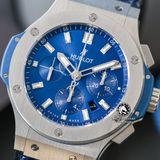 Đồng Hồ Hublot Big Bang 44mm Rep 1:1 Chế Tác Vỏ Bạc Mặt Xanh Dương Dây Da Dây Cá Sấu 301.SX.7170.LR