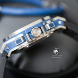 Đồng Hồ Hublot Big Bang 44mm Rep 1:1 Chế Tác Vỏ Bạc Mặt Xanh Dương Dây Da Dây Cá Sấu 301.SX.7170.LR